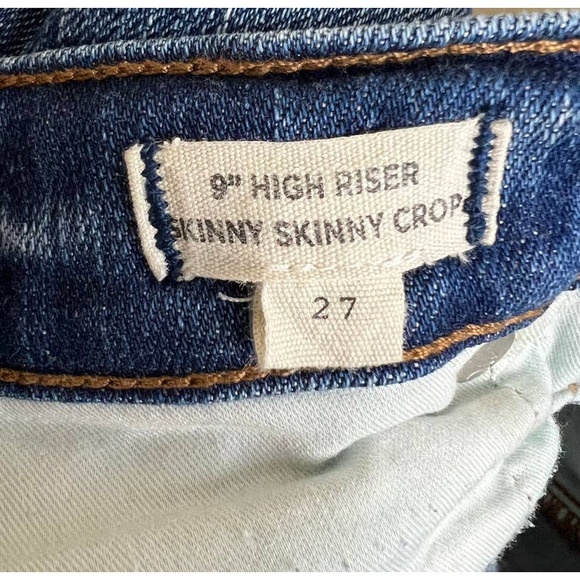 Madewell 9" High Riser Skinny Skinny Crop Jeans Sz 27 Distressed Raw Hem G1421 - Picture 8 of 11